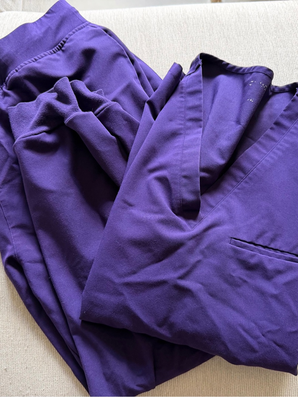 Women’s Purple Scrub Set - V-Neck Top & Drawstring Pants